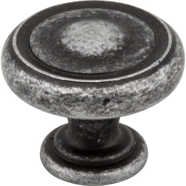 Jeffrey Alexander 1-1/4" Diameter Distressed Antique Silver Bremen 1 Cabinet Knob 117SIM - main